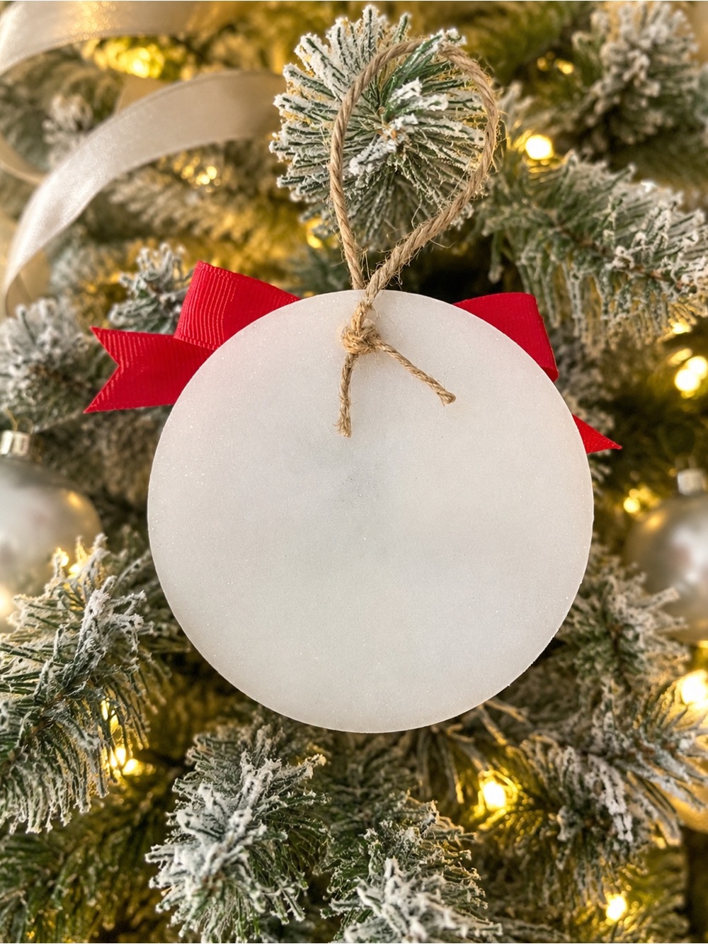 Reindeer, carriage Red and White Holiday Ornament – - Picture 2 of 2